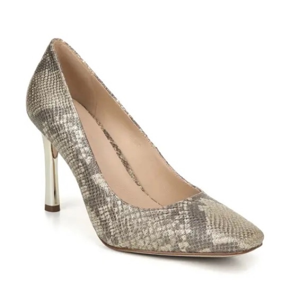 27 Edit Gold Snake Skin Square Toe Heels - Size 8 - worn once